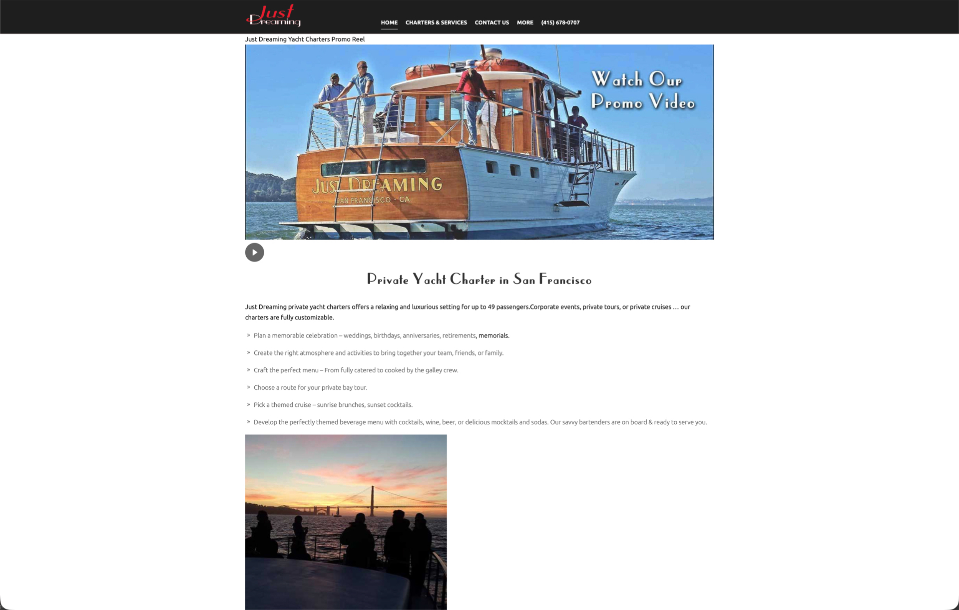 Just Dreaming's previous website