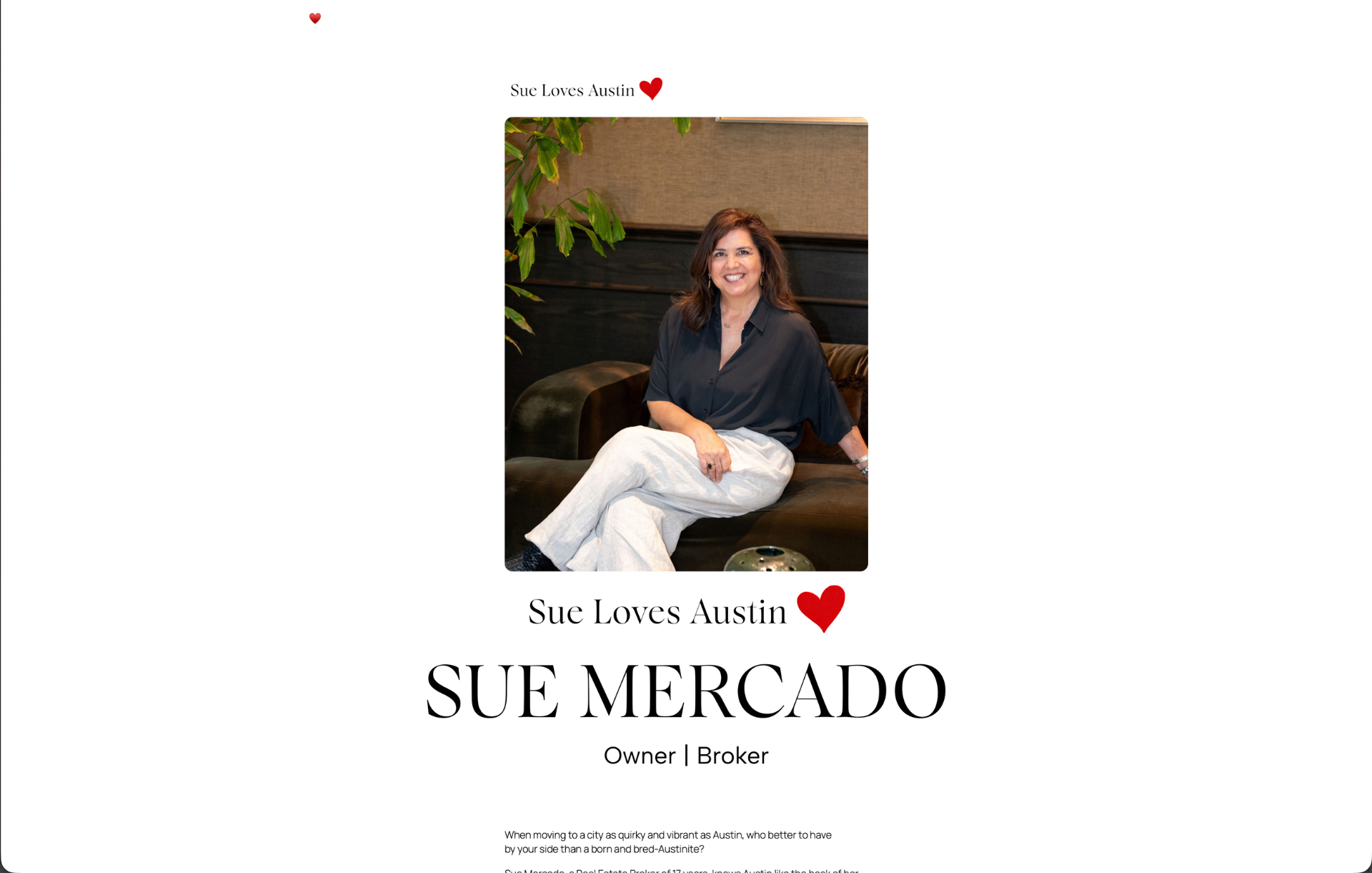 Sue Mercado Realty's previous website