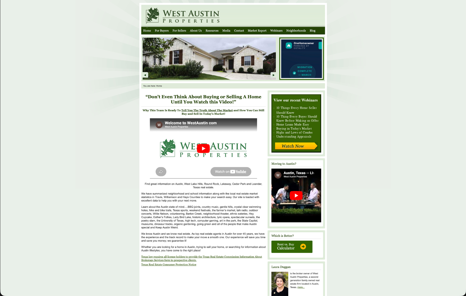 West Austin Properties' previous website